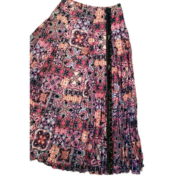Zac & Rachel Lined Long Maxi Skirt Elastic Waist Size Medium - Picture 3 of 6